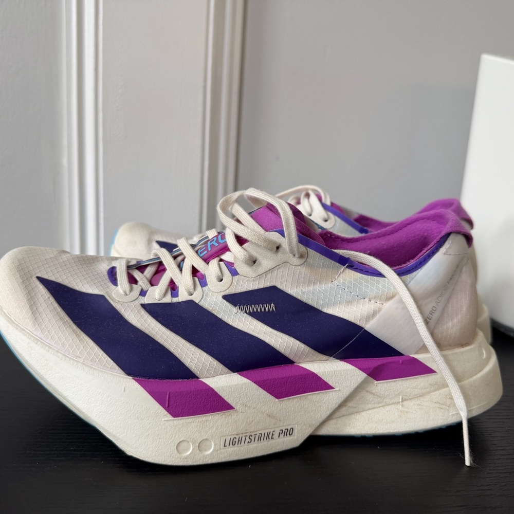 Adidas Lightstrike Pro White and Purple Sneakers